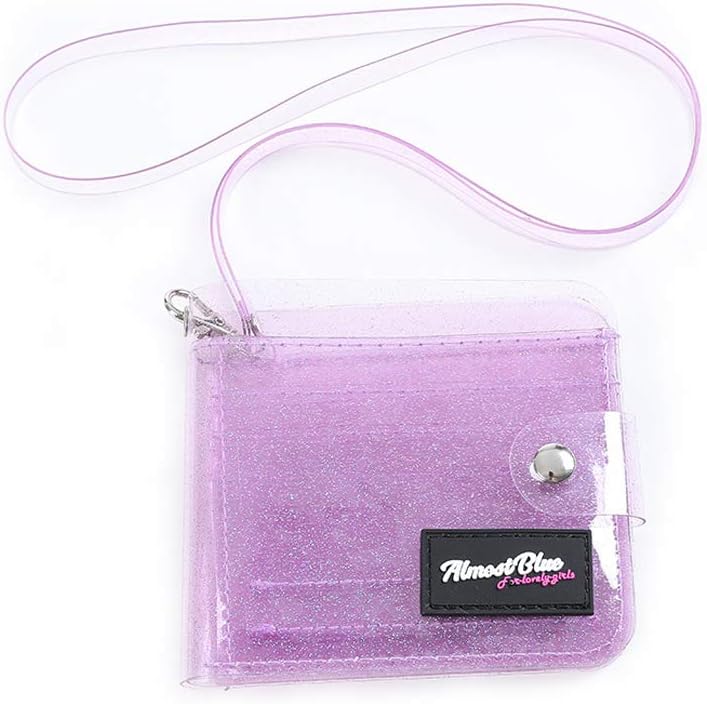 Clear Wallet Glitter Jelly Wallets Transparent Bifold ID Card Wallet