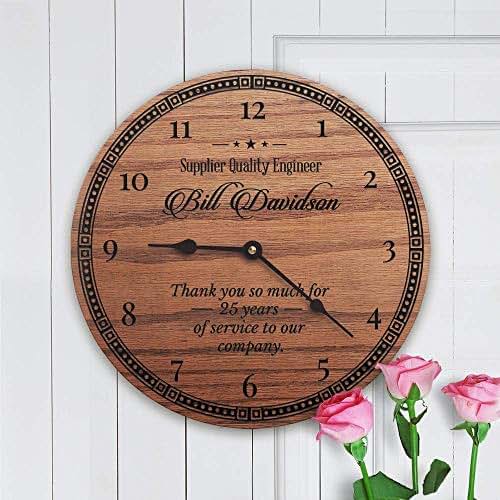 Personalized Solid Oak Retirement Gift Retirement Clock