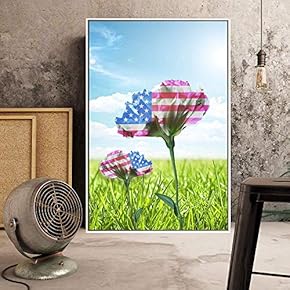 Floating Framed Canvas Wall Art for Living Room, Bedroom American Flower Canvas Prints for Home Decoration Ready to Hang - 16x24 inches