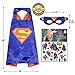 Halloween Superhero Costumes for Boys – 4 Capes and Masks + 4 Superhero Tattooes – Dress Up Kids Toys By MosquitoStation