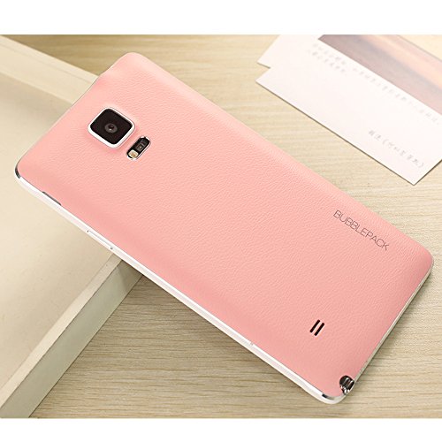 Galaxy Note 4 Back Cover, ANLEY Bubble Pack Series - [Leather Feel] [Original Fit] Back Battery Cover Plate Replacement for Samsung Galaxy Note4 (Baby Pink) + Free Ultra Clear Screen Protector Film