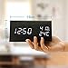 OCT17 Wooden Alarm Clock, Smart LED Digital Clock for Bedroom/desks, Upgraded with Time Temperature, Adjustable Brightness and Voice Control, Humidity Displaying - Black