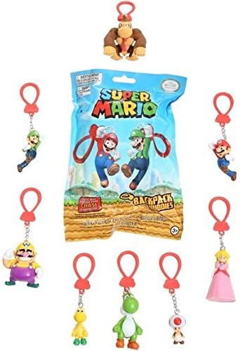 NINTENDO - Hangers Figurines Super Mario Backpack clip Complete Set of 8