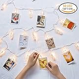 Photo Clip String Lights, ZOUTOG 50 Photo Clips 16ft / 5m Battery Operated LED Clip Lights, Warm White Starry Light for Hanging Photos, Cards and Artworks
