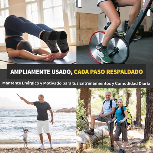 CAMBIVO 2 Pairs Ankle Brace for Sprain, Compression Ankle Sleeves for Men and Women, Socks with Arch Support for Plantar Fasciitis Recovery, Injury, Swelling, Spurs, Achilles Tondon