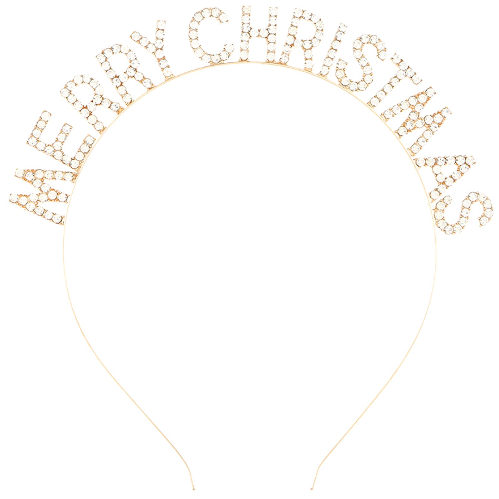 Photo 1 of ******* PACK OF 2***** Merry Christmas Headbands for Women - Rhinestone Merry Christmas Headband for Holiday Costumes for Women Hair Accessories - Holiday Decorations Party Supplies(Gold)