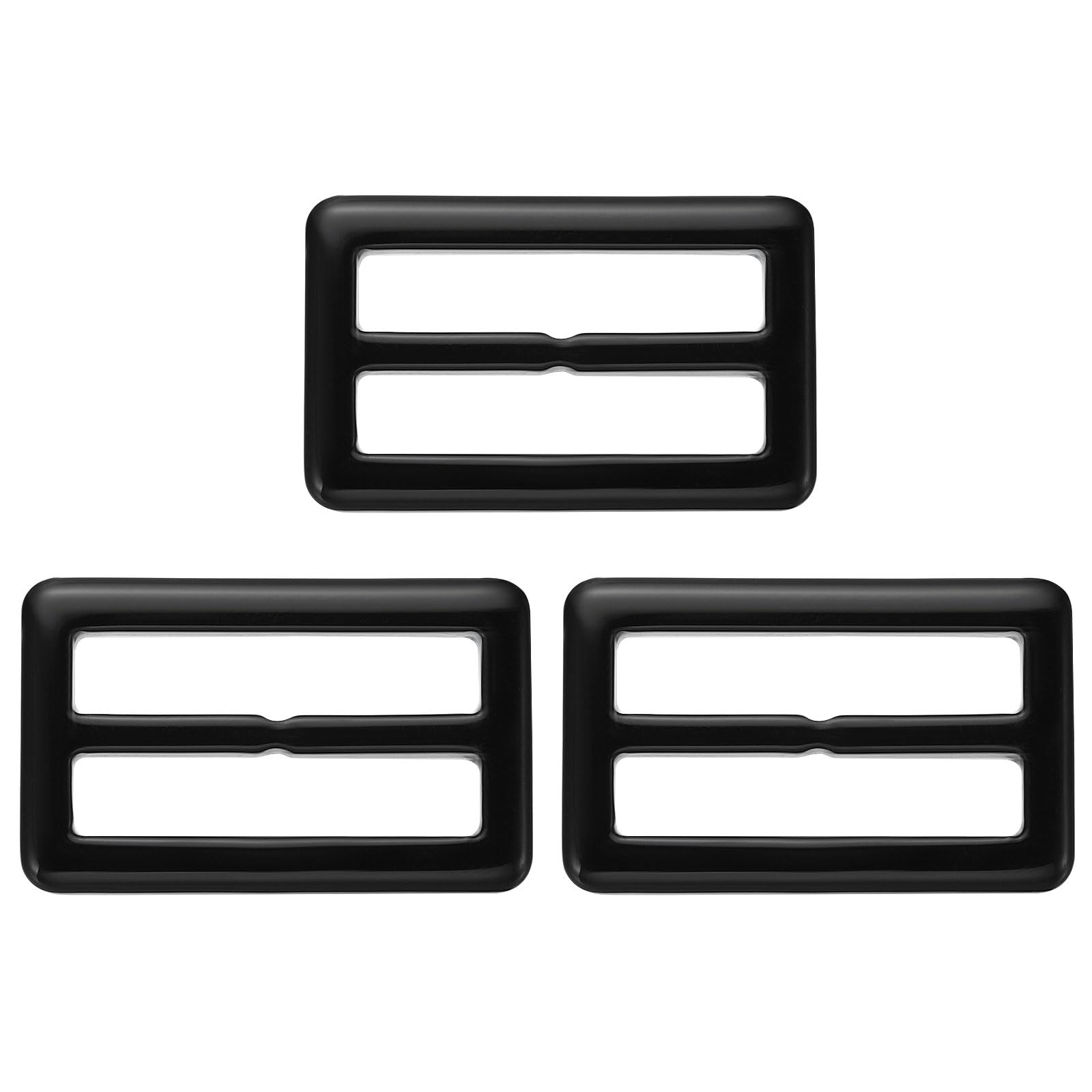 PATIKIL 1.5x2.4 Resin Scarf Ring Clip, 20Pcs Rectangle Scarf Ring Buckles for Woman Silk Scarf, Loose T-shirt, Decoration, Black