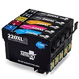 MIROO 1Set+1 Black Epson 220 Ink Cartridge High Capacity Compatible with Epson XP-420 XP-424 XP-320 WF-2630 WF-2760 WF-2750 WF-2650 WF-2660 Printer