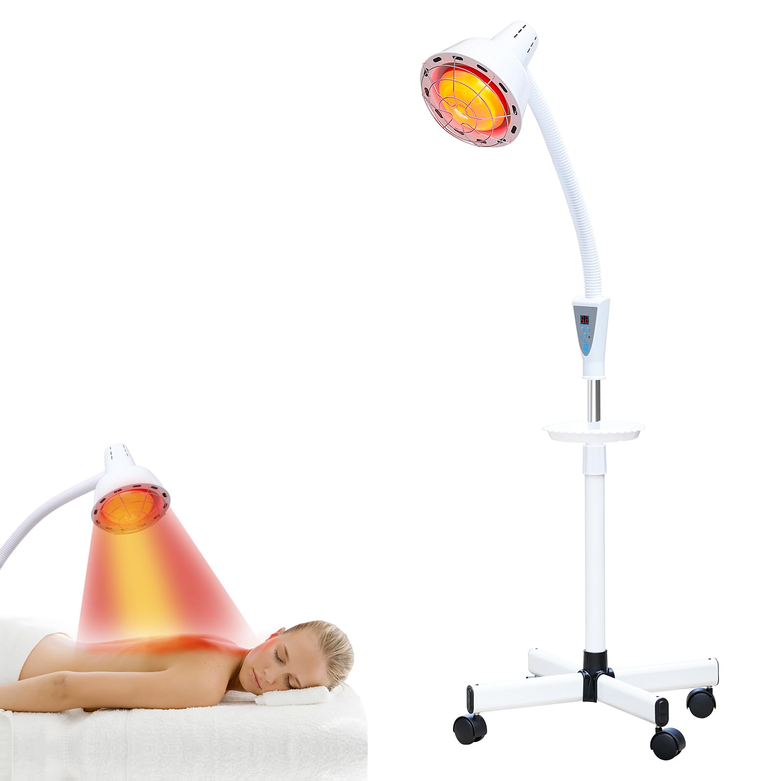 Photo 1 of Infrared-Light-Red-Heat-lamp - 275W Near Red Infrared Heat Lamp for Relieve Joint Pain and Muscle Aches for Body Standing Heat Lamp