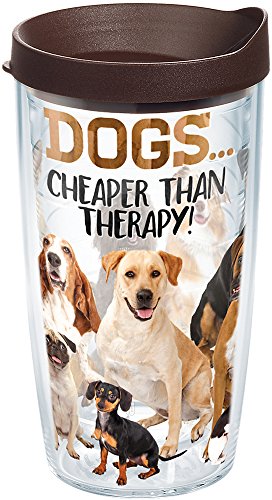 Tervis 1249733 Dog Therapy Tumbler with Wrap and Brown Lid 1