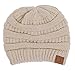 BYSUMMER C.C Warm Soft Cable Knit Slouch Beanie Hat (New Beige)