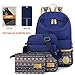 Leaper Canvas Laptop Bag Backpack Shoulder Bag Pencil Case Navy Blue
