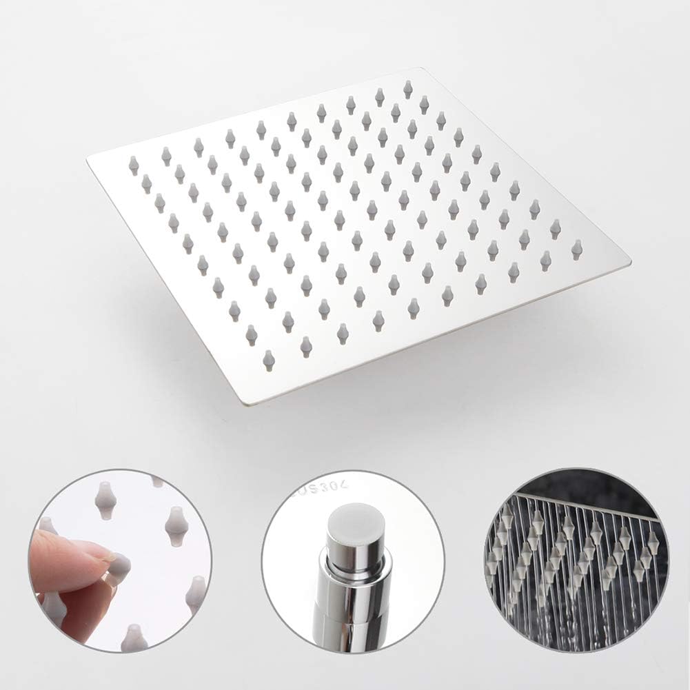 POP Shower Faucet Set with Tub Spout Chrome Bathroom Luxury Rain Mixer Shower System Wall Mounted Rainfall Shower Combo Set, Single Function Tub and Shower Trim Kit with Rough-in Valve - - 