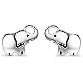Elephant Jewelry 925 Sterling Silver Lucky Elephant Stud Earrings, Elephant Family Necklace for Women