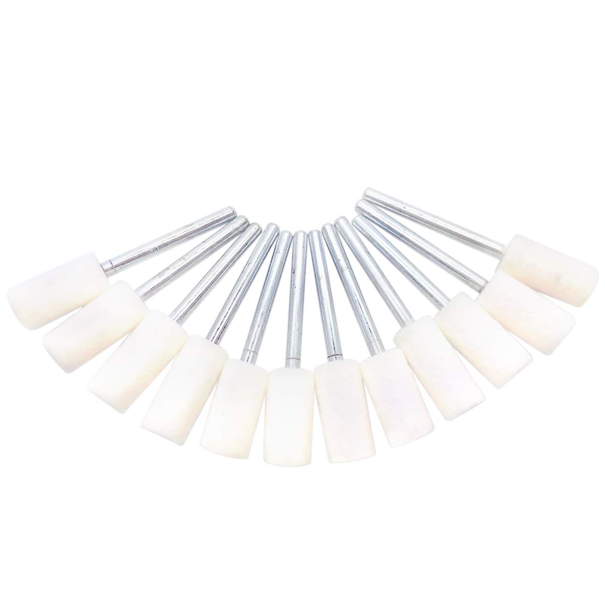 NGe12 Pcs 1/8 Inch Shank Wool Felt Mounted Mandrel Set