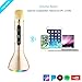 VERKB Rainbow Mic, Wireless Microphone Karaoke(3rd Generation), 3-in-1 Bluetooth Karaoke Machine KTV for Apple iPhone Android Smartphone and Pc(Light Gold)