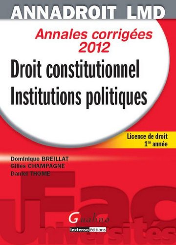 Droit constitutionnel, institutions politiques