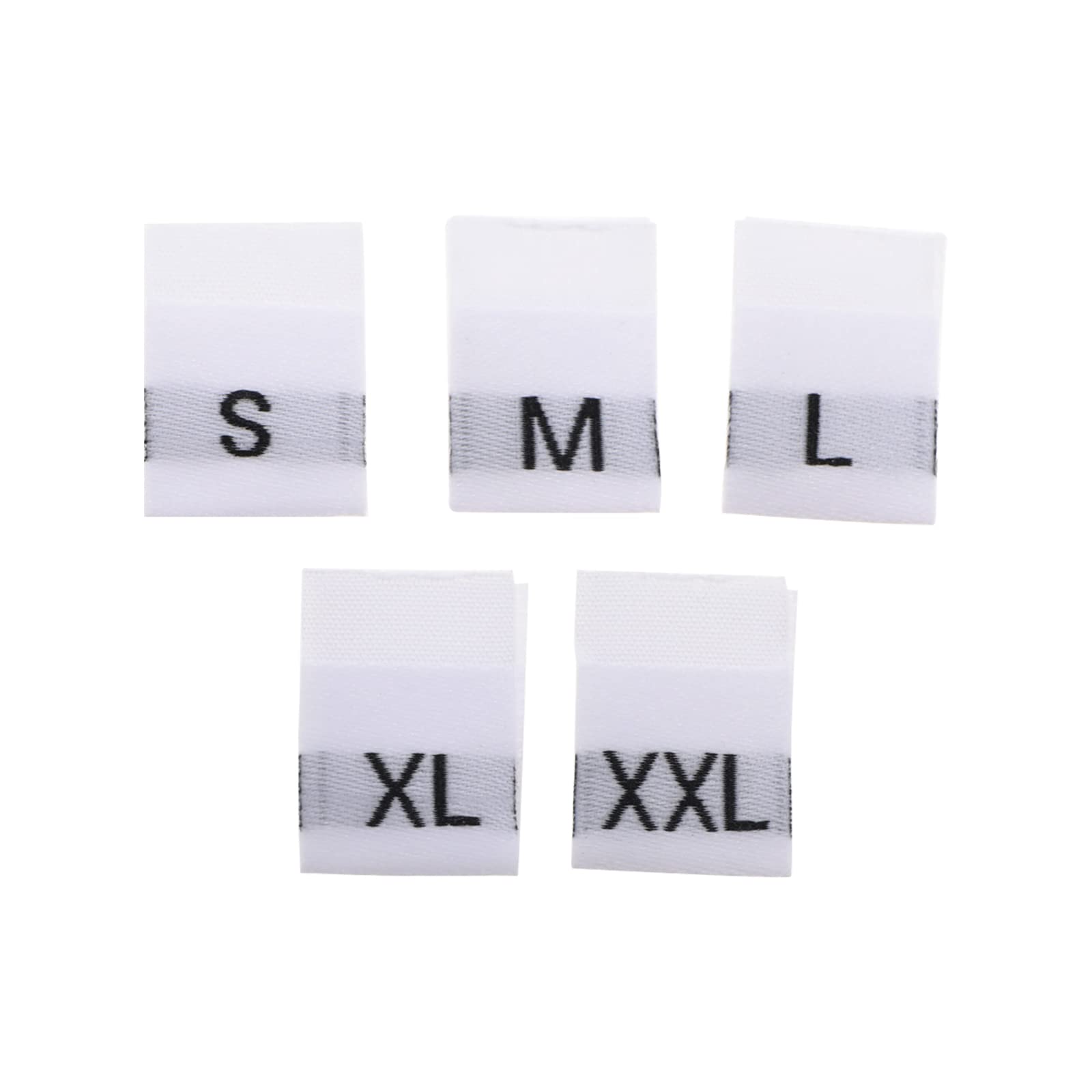YINETTECH 500PCS Clothes Size Labels Sewing Size Tags Polyester Embroidered Garment Labels for Dresses Shirts Blouses Pants Clothes Accessories S M L XL XXL White