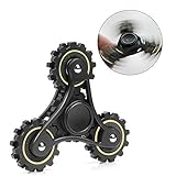 RayCue Hand Spinner Fidget Toy High Speed Bearing ADHD Focus EDC Finger Gears Stress Relief Toy for Adults or Kids Black