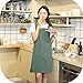 KKTOCHVC Women's Cross Back Apron, Japanese Style Apron Bib, Baking Gardening Cleaning Works Cotton Linen Blend Apron1 with 2 Pockets (Green)