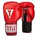 TITLE Classic Hook-and-Loop Leather Training Gloves, Red, 14-Ounce