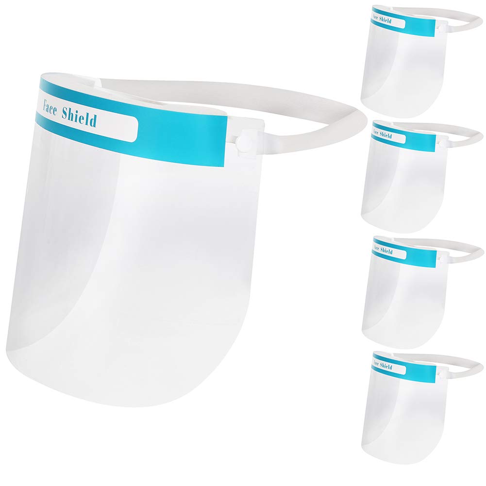 Iron Mountain Pack of 5 Easy to Clean Transparent Full Protection Safety Face Shield Wide Face Visor