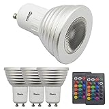 RUICAIKUN Dimmable GU10 LED Light Bulbs,3W RGB+White Color Changing Spotlight with IR Remote Control Mood Ambiance Lighting for Home Decoration, Bar, Party(Pack of 4)