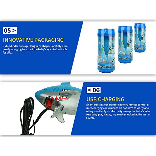 LtrottedJ Mini RC Shark Toy Remote Control Fish Boat Kids Fish with USB Cable Kids Gift - Thumbnail 7