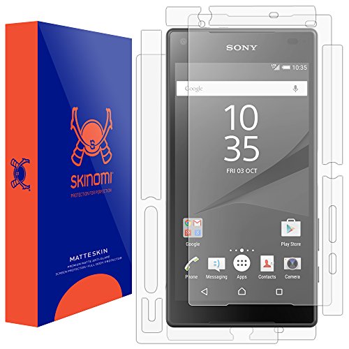 Sony Xperia Z5 Compact Screen Protector + Full Body, Skinomi MatteSkin Full Skin Coverage + Screen Protector for Sony Xperia Z5 Compact Anti-Glare and Bubble-Free Shield