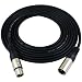GLS Audio 12ft Mic Cable Patch Cords - XLR Male to XLR Female Black Cables - 12' Balanced Mike Snake Cord - SINGLE primary