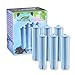 PureGreen Compatible Jura Blue Clearyl Coconut Shell Activated Water Filter Cartridges for Capresso 71445 Automatic Coffee Maker & Espresso Center Machines - Unbleached 6 Pack - for Home & Kitchen Use