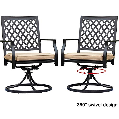 Top Space Outdoor Swivel Chairs Patio Rocker Lounge Chair Metal Bistro Set Club Arm Chair Dining ...