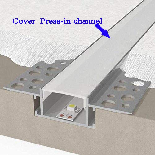 6Pack 3.3Ft (1M/PCS) Plaster LED Profile Channel, Trimless Recessed LED Aluminum Channel with Flange for 20mm LED Strip, Drywall LED Profile System with Diffuser Fixed with Screws (6PCS1M(3.3ft))