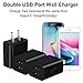 USB Wall Charger 2.1A Dual USB Charger Adapter Quick Charger for iPhone X 8/7/6 Plus SE/5S/4S,iPad, iPod, Samsung Galaxy S7/S6/S5 Edge, LG, HTC, Huawei, Moto, Kindle and More (Black)
