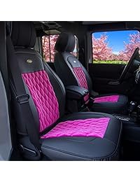 Cojines para asiento delantero de piel sintética de FH Group Ultra Comfort (compatible con airbag), Rosado Negro