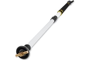 Gzlozak RV Black Tank Cleaning Wand, 32" RV Holding Tank Swivel Stik Rinser with Shut-off Valve for Flushes Stubborn Waste Deposits and Combats Odors with Flexible Rotary Nozzle