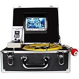 Pipe Pipeline Inspection Camera, Drain sewer Industrial Endoscope HBUDS PIC20 Waterproof IP68 Snake Video System with 7 Inch LCD Monitor 1000TVL Sony CCD Camera with 20M Cable