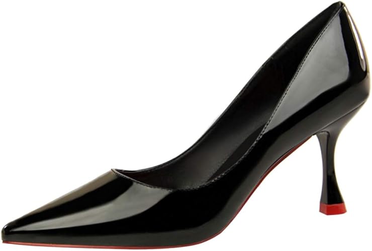 Amazon Zanpa レディース パンプス ピンヒール オフィス 靴 ポインテッドトゥ イブニング 披露宴 ヒール ビジネスシューズ Black Size 38 Zanpa パンプス