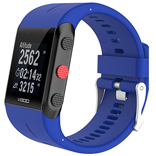 QGHXO Band For Polar V800, Soft Adjustable Silicone Replacement Wrist Watch Band For Polar V800 GPS Sports Watch (No Tracker) - Thumbnail 2