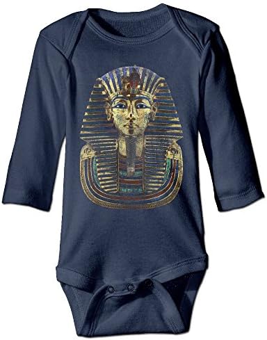 Baby Kids King Pharaoh Tutankhamun Egypt Tut Egyptian Gift Long Sleeve Onesies Romper Navy