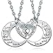YOUFENG I Love You to the Moon and Back Mother Daughter Moon Love Heart Necklace Pendant 2PC,Mothers Day Gifts (Mom daughter necklace)
