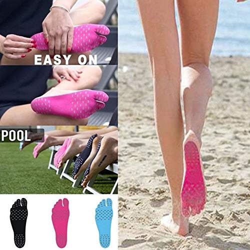 tradeshoptraesio® – nakefit Summer Sea Sand Rocks Insoles Foot Protection Sticker Feet – Light Blue, M (36 – 39)