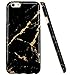 iPhone 6 Case, iPhone 6S Case, JAHOLAN Black Gold Marble Design Slim Shockproof Clear Bumper TPU Soft Case Rubber Silicone Cover for Apple iPhone 6 6s