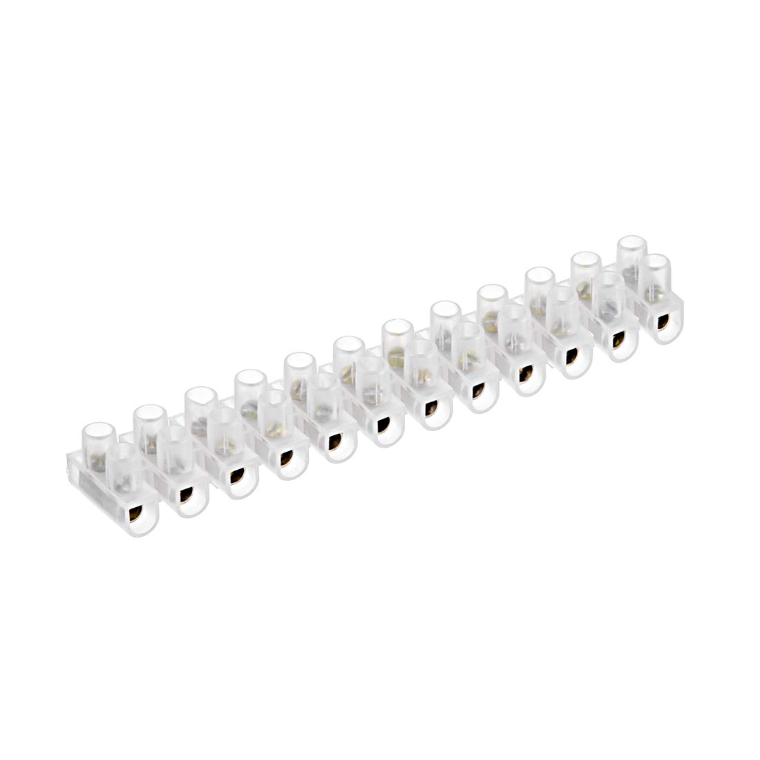 sourcing map Terminal Strip Screw Terminal Barrier Block 20A 12 Position Dual Row Type U Wire Connector