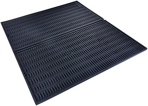 XL Foldable Dish Silicone Dish Drying Mat, 20" x 18", Anti-Bacterial, Heat Resistant Trivet for Kitchen Counter (Black)