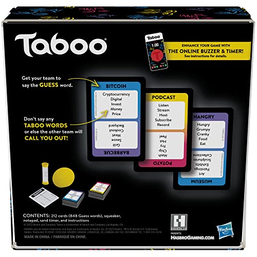 Hasbro Gaming Taboo Classic Game, Party Word Guessing Game for Adults and Teens, Board Game for