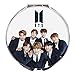 Youyouchard BTS Bangtan Boys Love Yourself BTS Mirror Makeup Mirror Pocket Folding Face Mirror Compact for Friends who Love BTS - F(F02 Diameter 7cm)