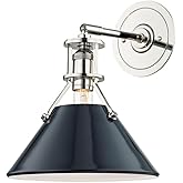 Hudson Valley Lighting MDS350-PN/DBL Painted No.2-1 Light Wall Sconce - 9.5 Inches Wide by 11 Inches High, Polished Nickel/Da