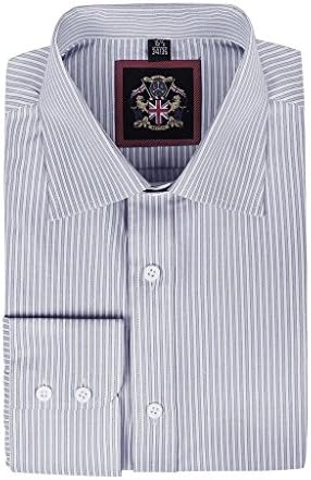 Janeo Men's Shirts Windsor Fine Stripe Formal & Oxford Button Down Casual Shirt, Single & Double Cuff Sleeve, S-XXXL, Traditional Tailoring, Easy Care Fabric. Formal Casual, Office & Special Occasion