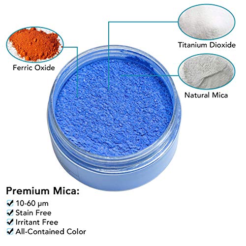 Blue Mica Powder, SEISSO Mica Powder for Epoxy Resin 1.76 oz /50g